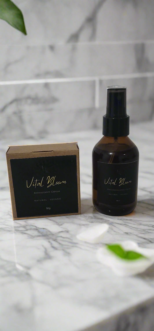 Brown spray bottle and box with 'Wild Flower' branding on a white surface